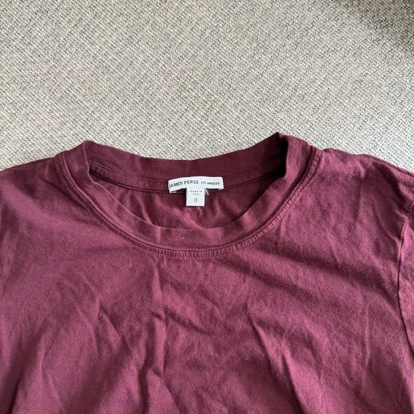 James Perse Burgundy T Shirt- 100% Cotton - Picture 3 of 7